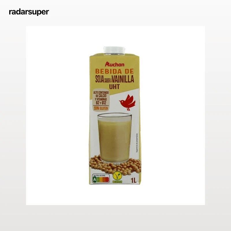 AUCHAN Bebida de soja con sabor a vainilla 1 l. Producto Alcampo
