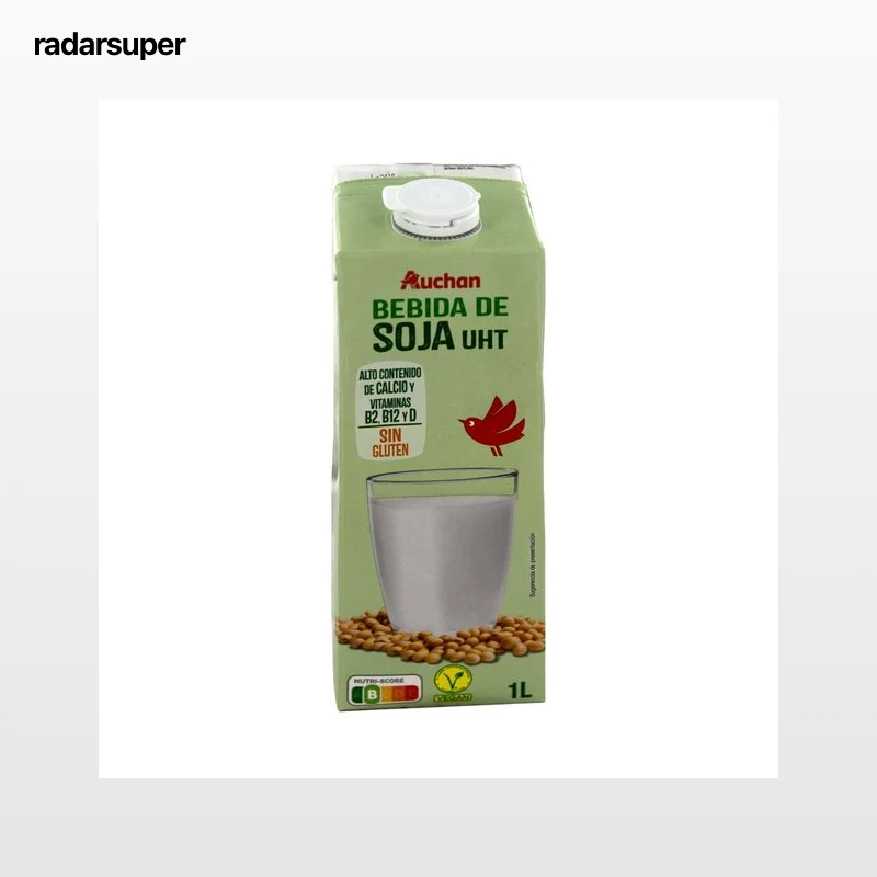 AUCHAN Bebida de soja sin gluten y enriquecida con calcio y vitaminas A y D 1 l. Producto Alcampo