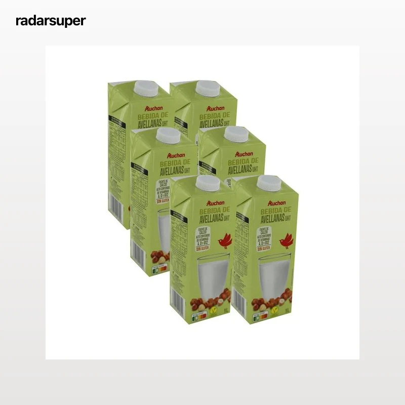 AUCHAN Bebida vegetal de avellana 6 x 1 l. Producto Alcampo