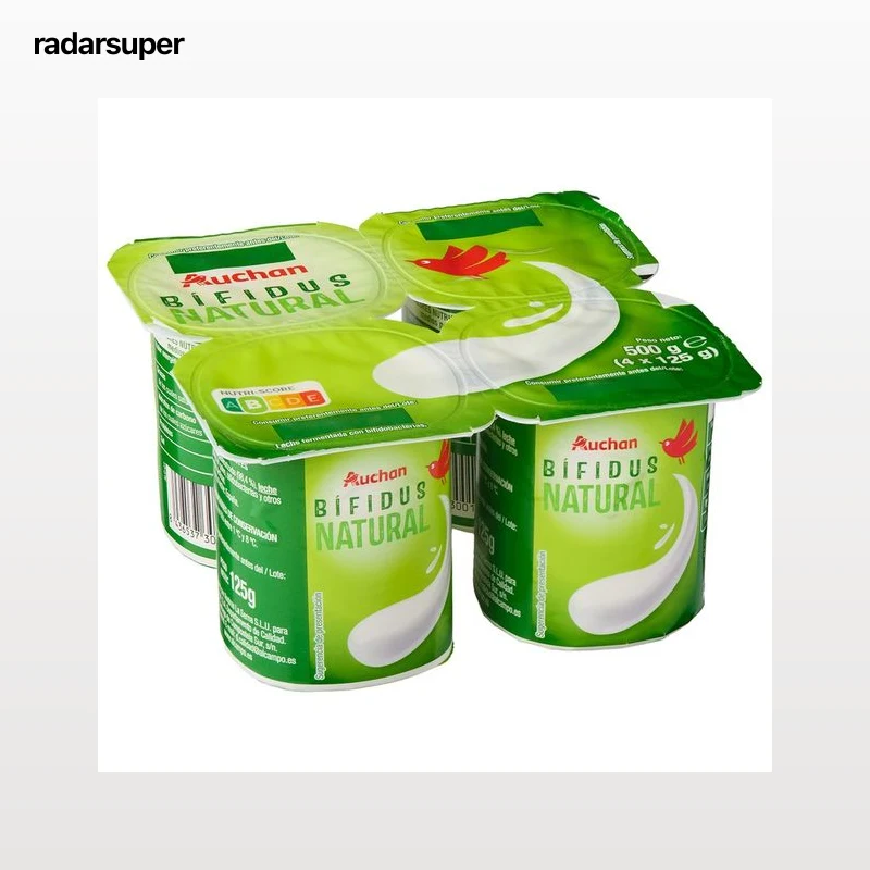 AUCHAN Bífidus de sabor natural 4 x 125 g. Producto Alcampo