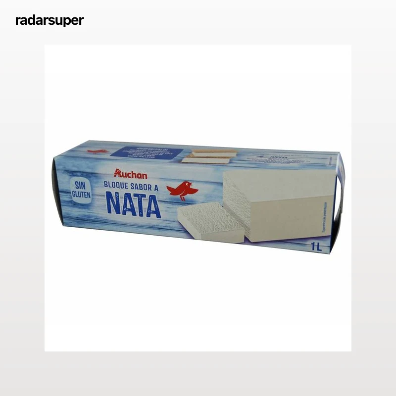 AUCHAN Bloque de helado con sabor a nata 1 l. Producto Alcampo