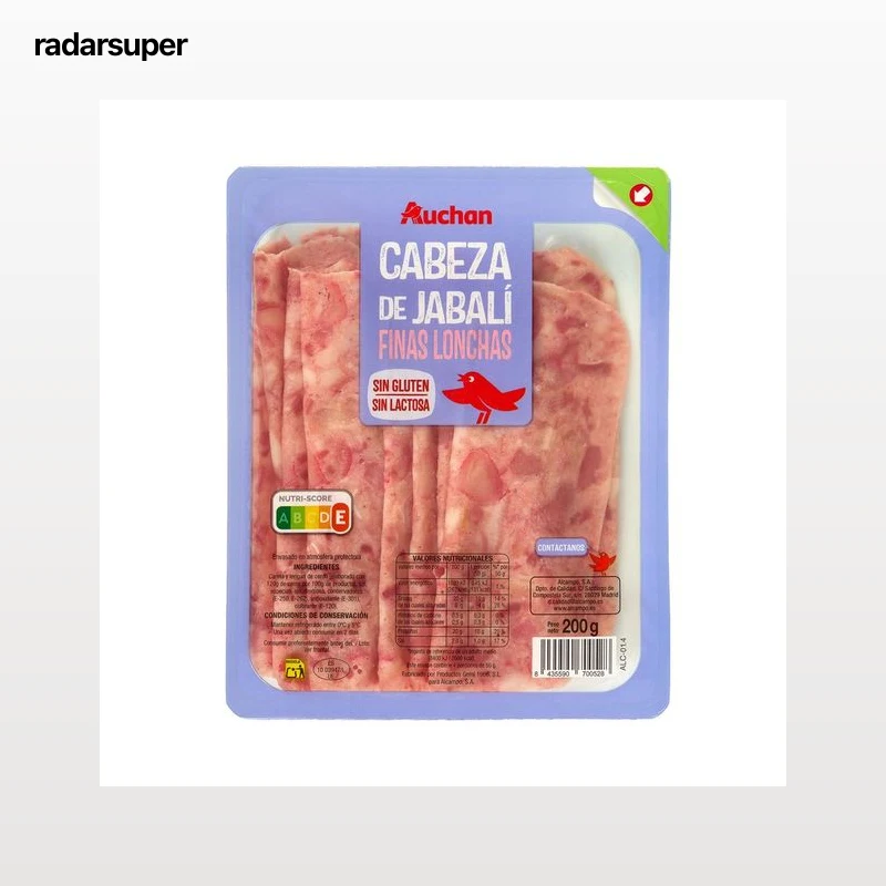 AUCHAN Cabeza de jabalí cortada en finas lonchas 200 g Producto Alcampo.