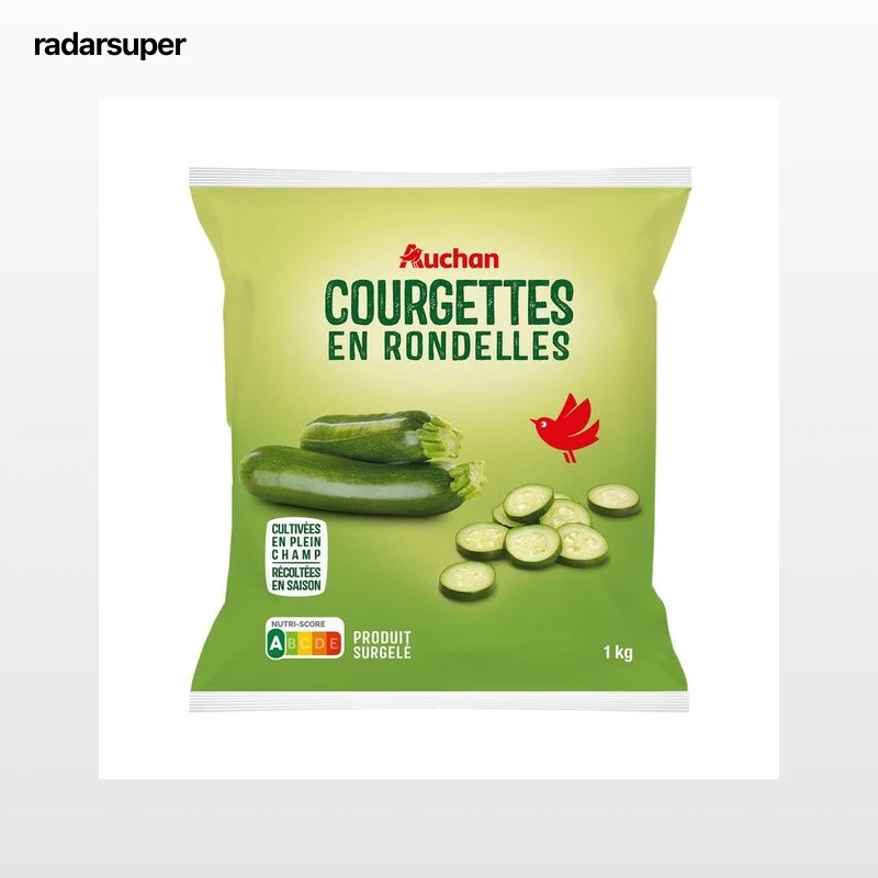 AUCHAN Calabacín en rodajas ultracongelado 1 kg Producto Alcampo.