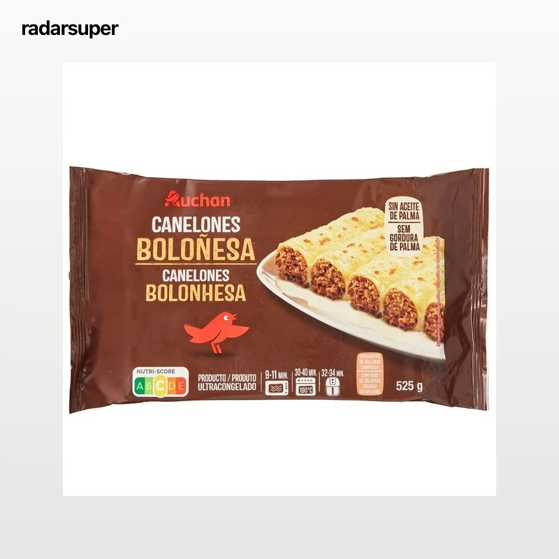 AUCHAN Canelones ultracongelados a la boloñesa 525 g. Producto Alcampo
