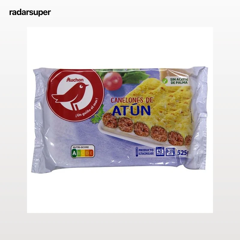 AUCHAN Canelones ultracongelados, rellenos de atún 525 g. Producto Alcampo