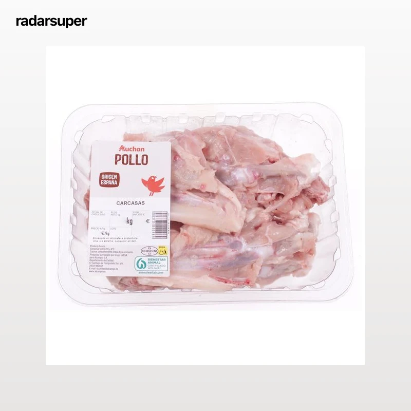 AUCHAN Carcasas de pollo bandeja. Producto Alcampo