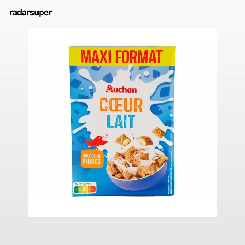 AUCHAN Cereales rellenos de leche 650 g.