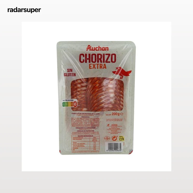AUCHAN Chorizo extra sin gluten. cortado en lonchas 200 g. Producto Alcampo