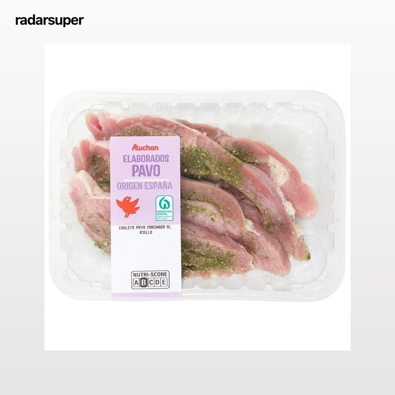 AUCHAN Chuleta de pavo al ajillo al peso Producto Alcampo.