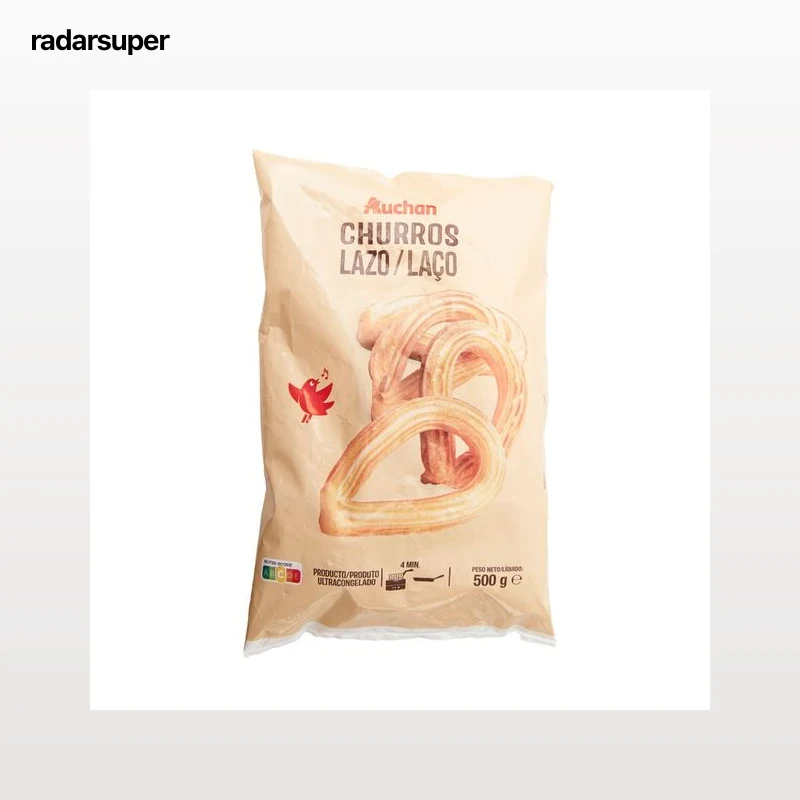 AUCHAN Churros con forma de lazo, precocinados y ultracongelados 500 g. Producto Alcampo