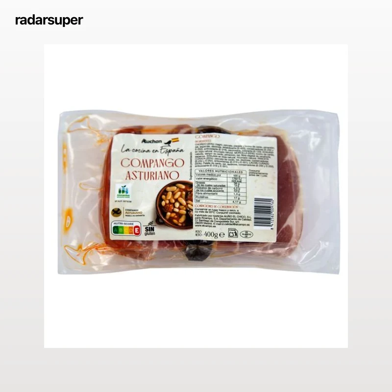 AUCHAN La cocina de España Compango asturiano (chorizo, morcilla, panceta curada y lacon curado) 400 g. Producto Alcampo