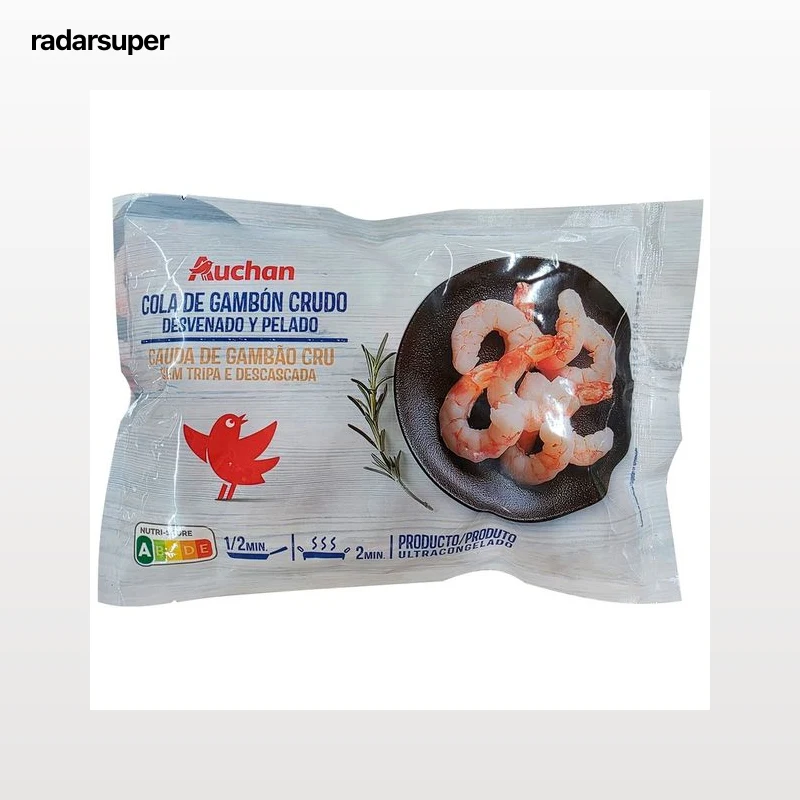 AUCHAN Colas peladas de gambón crudo 250 g Producto Alcampo.