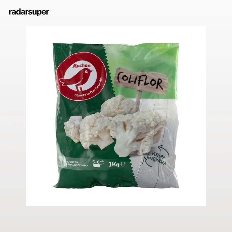 AUCHAN Coliflor seleccionada y ultracongelada 1 Kg. Producto Alcampo