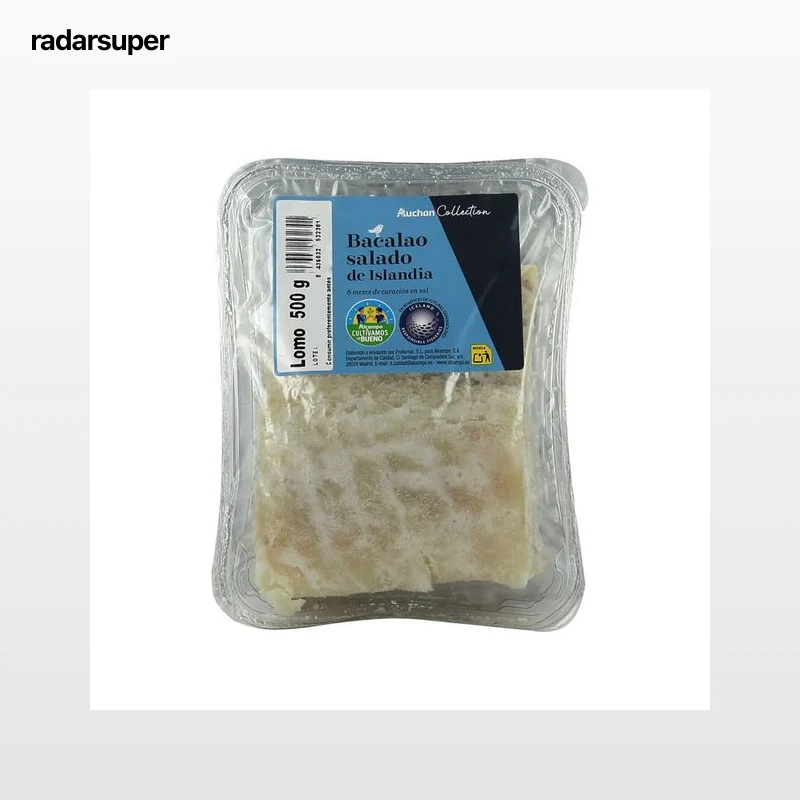 AUCHAN Collection Bacalao salado de Islandia lomo 500 g. Producto Alcampo
