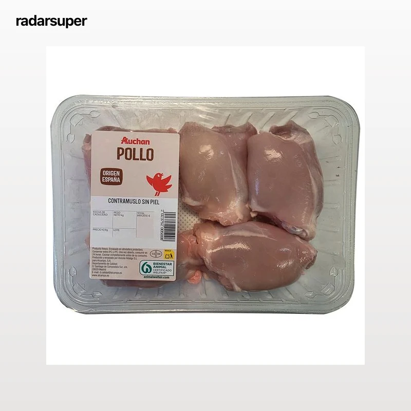 AUCHAN Contramuslos de pollo sin piel Producto Alcampo.