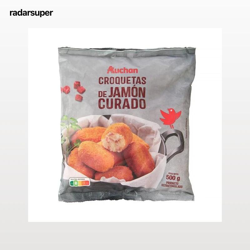 AUCHAN Croquetas de jamón curado ultracongeladas 500 g Producto Alcampo.
