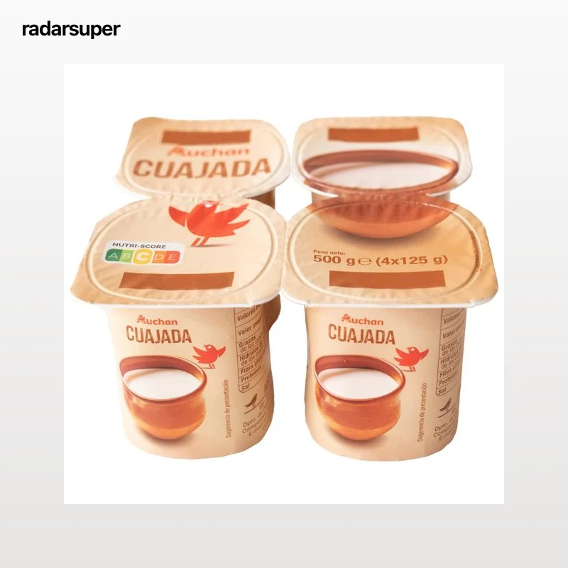 AUCHAN Cuajada natural 4 x 125 g. Producto Alcampo