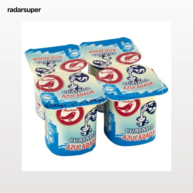 AUCHAN Cuajada natural azucarada 4 x 125 g. Producto Alcampo