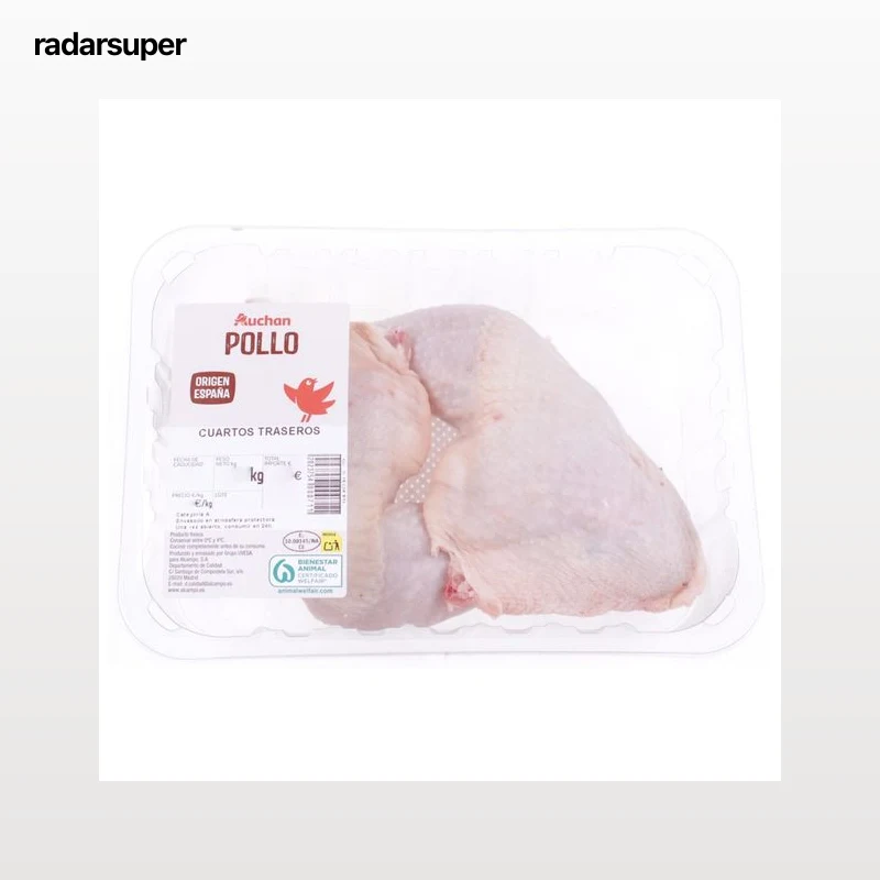 AUCHAN Cuarto trasero de pollo 2 uds bandeja. Producto Alcampo