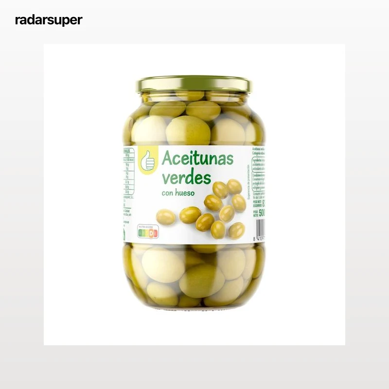 AUCHAN ECONOMICO Aceitunas verdes con hueso - 500 gr