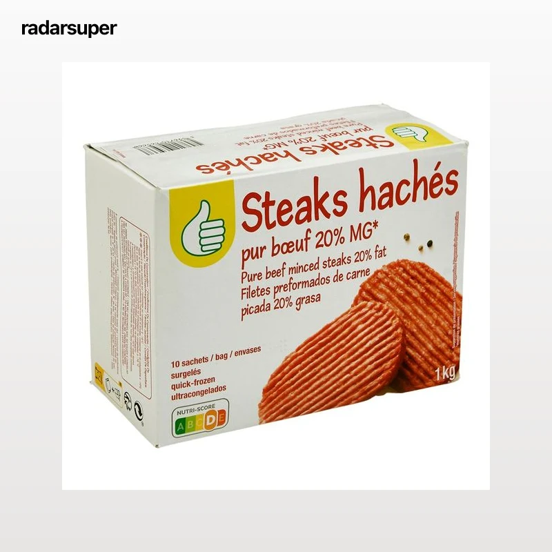 AUCHAN ECONOMICO Hamburguesa de carne picada mixta con un 20% de grasa 10 uds.