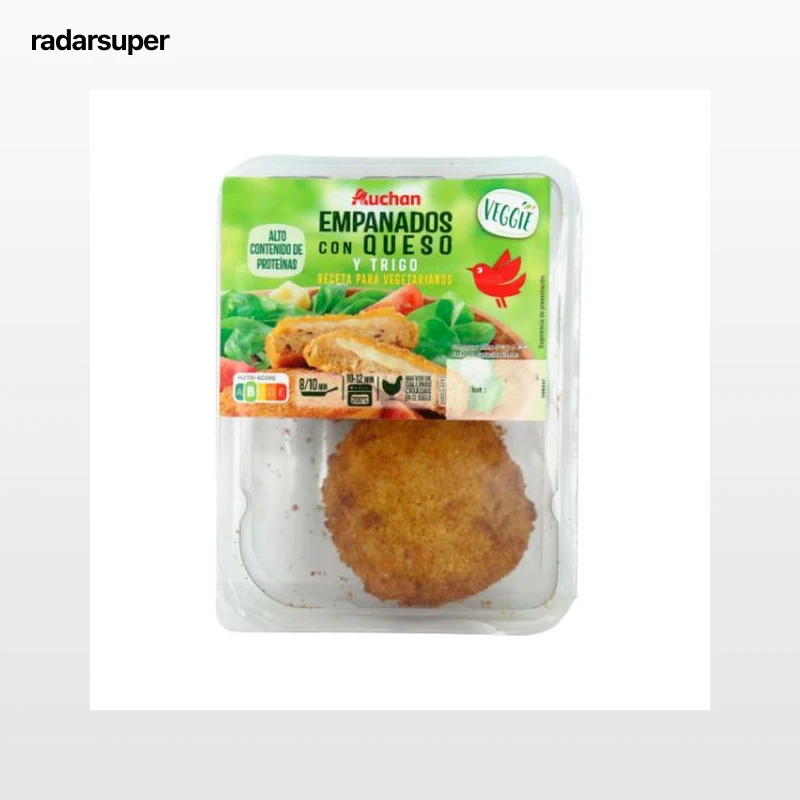 AUCHAN Empanados de trigo, lino y queso Veggie 2 x 100 g. Producto Alcampo