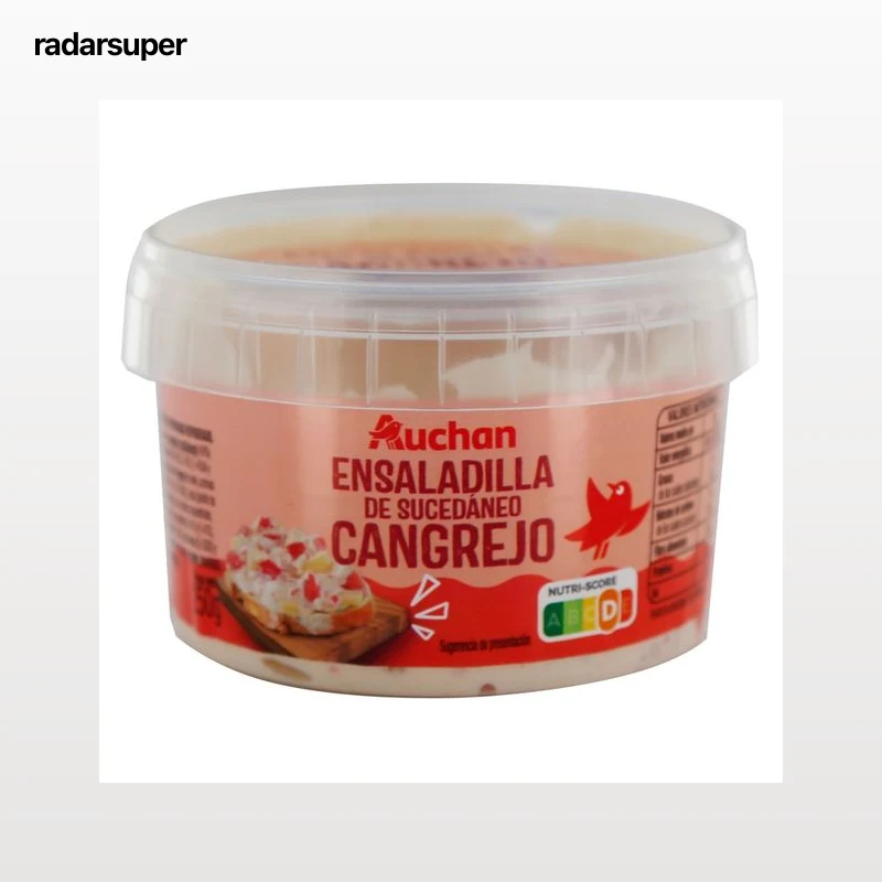 AUCHAN Ensaladilla de sucedáneo de cangrejo, lista para tomar 250 g. Producto Alcampo