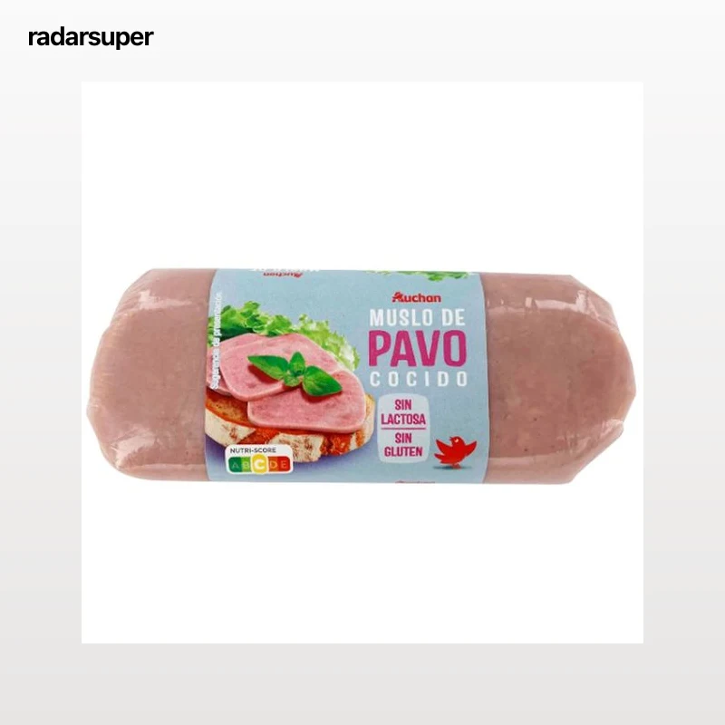 AUCHAN Fiambre de jamón de pavo cocido 400 g. Producto Alcampo