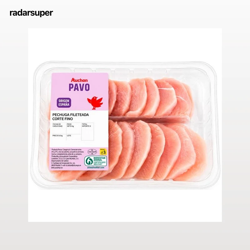 AUCHAN Filete fino de solomillo de pavo Producto Alcampo.