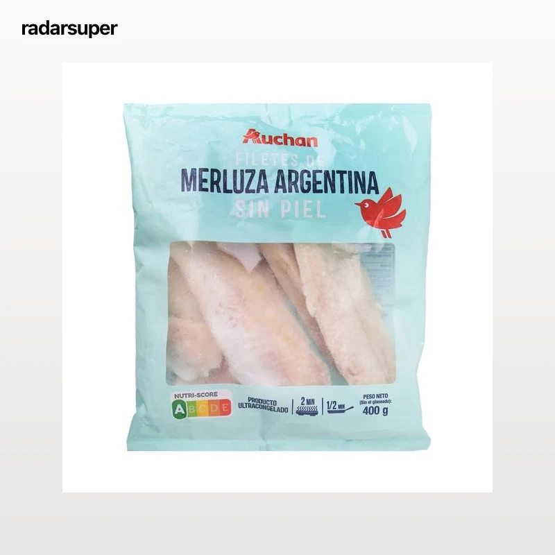 AUCHAN Filete de merluza argentina sin piel 400 g Producto Alcampo.