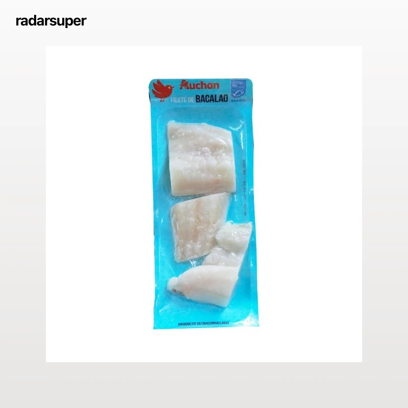 AUCHAN Filetes de bacalao ultracongelados y con piel 360 g. Producto Alcampo
