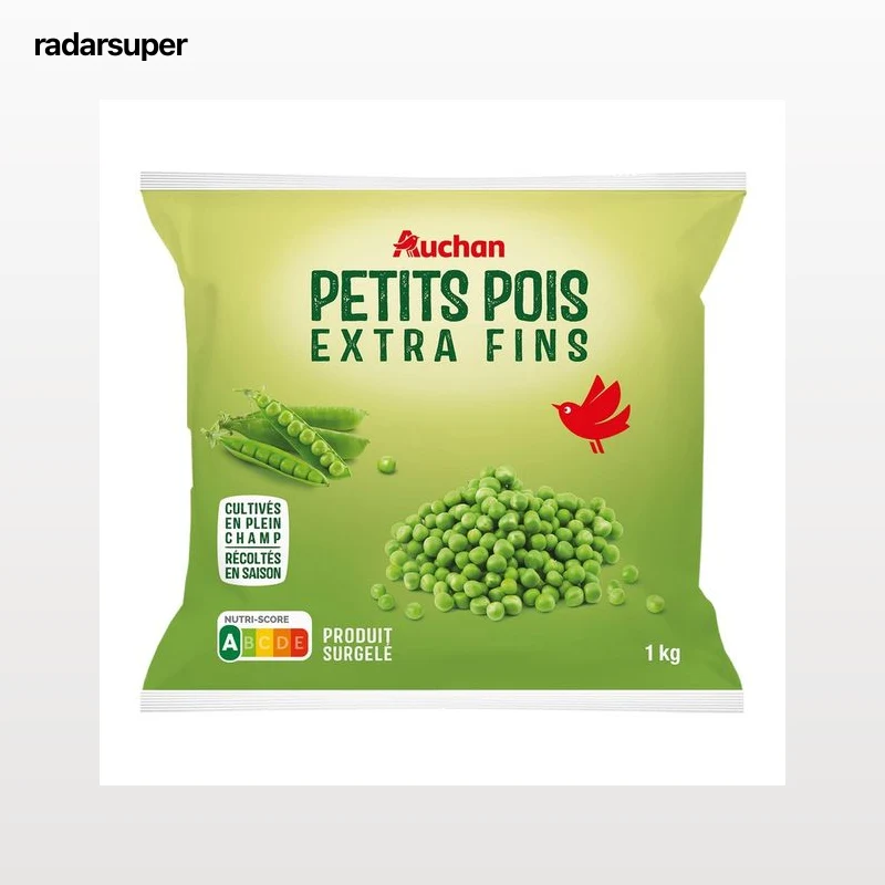 AUCHAN Guisantes extra finos ultracongelados 1 kg Producto Alcampo.