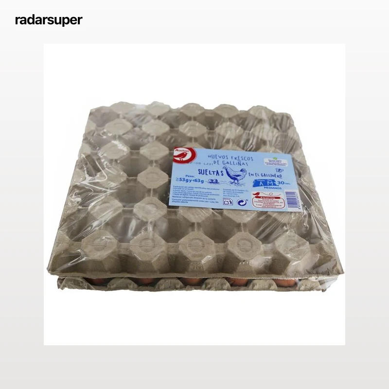 AUCHAN Huevos de gallinas sueltas en el gallinero clase M y cat. A 30 uds. Producto Alcampo