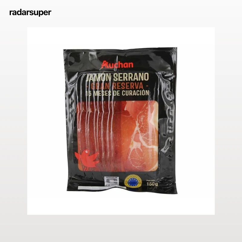 AUCHAN Jamón serrano gran reserva 15 meses 150 g. Producto Alcampo