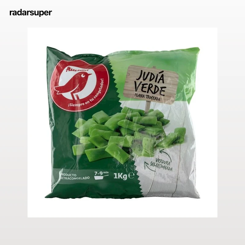 AUCHAN Judías verdes planas seleccionadas y troceadas 1 kg. Producto Alcampo