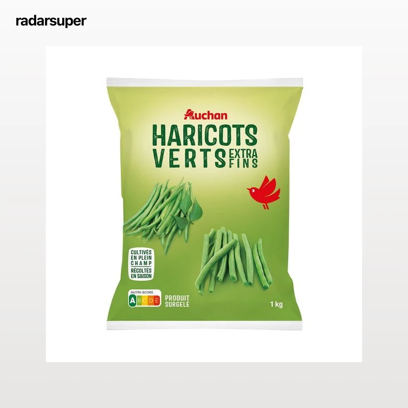 AUCHAN Judías verdes redondas extra finas y ultracongeladas 1 kg Producto Alcampo.