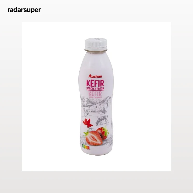 AUCHAN Kefir líquido sabor fresa Botella de 486ml. Producto Alcampo