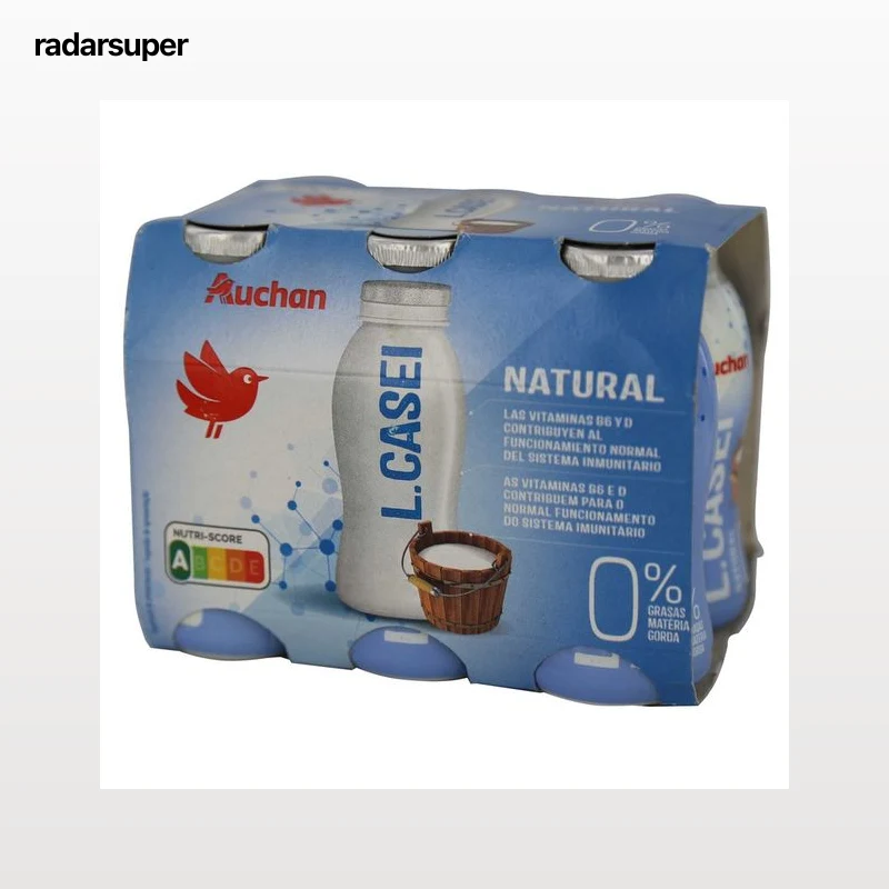 AUCHAN L. casei desnatado natural sin azúcares añadidos 6 x 100 g Producto Alcampo.