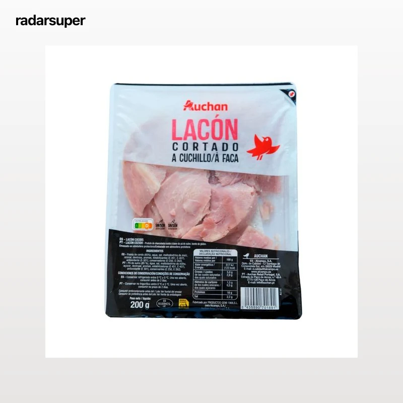 AUCHAN Lacón cocido cortado a cuchillo