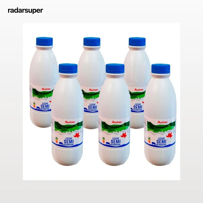 AUCHAN Leche de vaca semidesnatada 6 x 1,5 l Producto Alcampo.