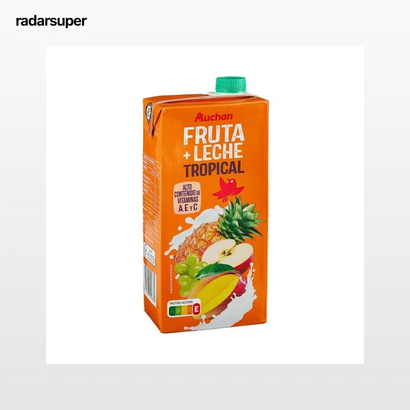 AUCHAN Leche con zumo de frutas Tropical 1 l.