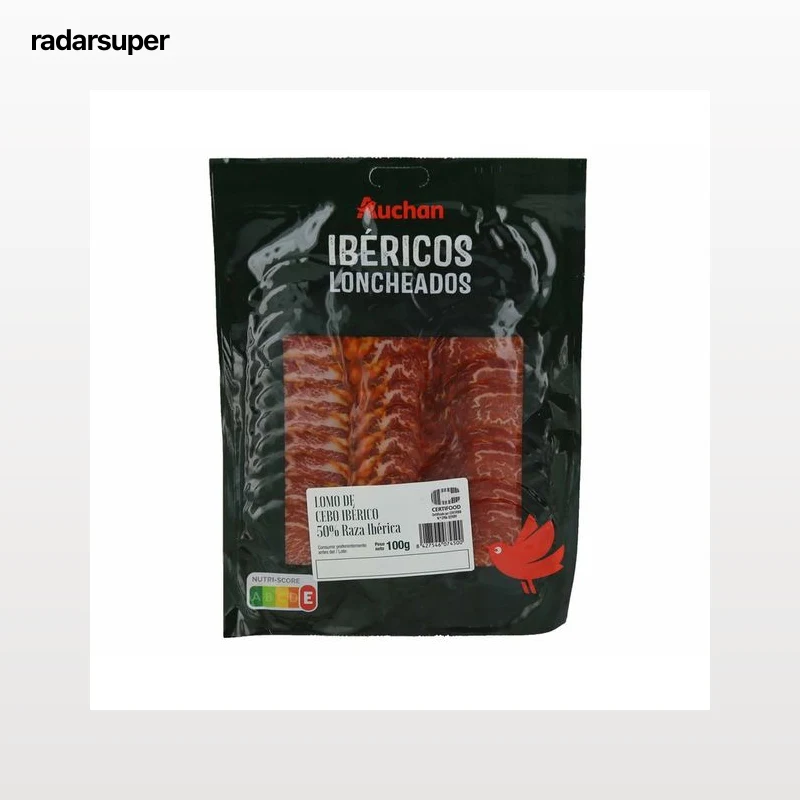 AUCHAN Lomo de cebo ibérico (50% raza ibérica), cortado en lonchas 100 g. Producto Alcampo