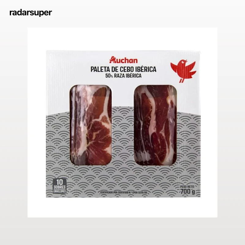 AUCHAN Maletín con 10 sobres de 70 g. de paleta de cebo ibérico (50% raza ibérica. Producto Alcampo