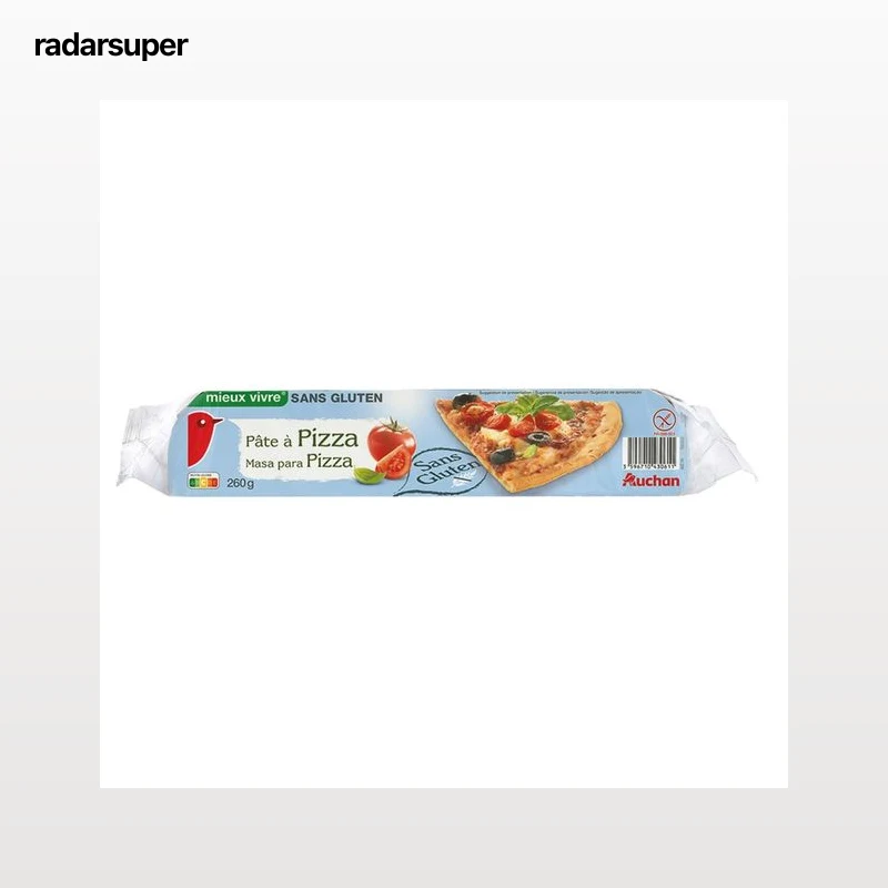 AUCHAN Masa para hacer pizzas, elaborada sin gluten 260 g. Producto Alcampo