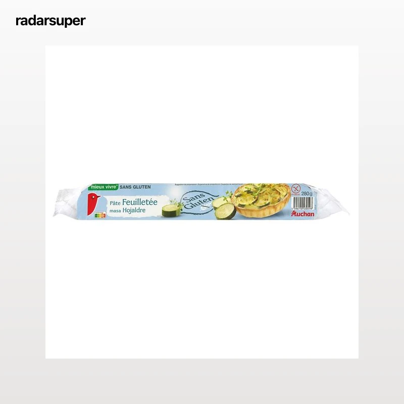 AUCHAN Masa de hojaldre circular, elaborada sin gluten 280 g Producto Alcampo.