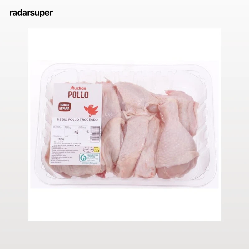 AUCHAN Medio pollo troceado bandeja. Producto Alcampo
