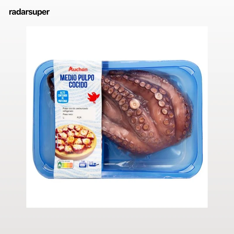AUCHAN Medio pulpo cocido 450 g. Producto Alcampo