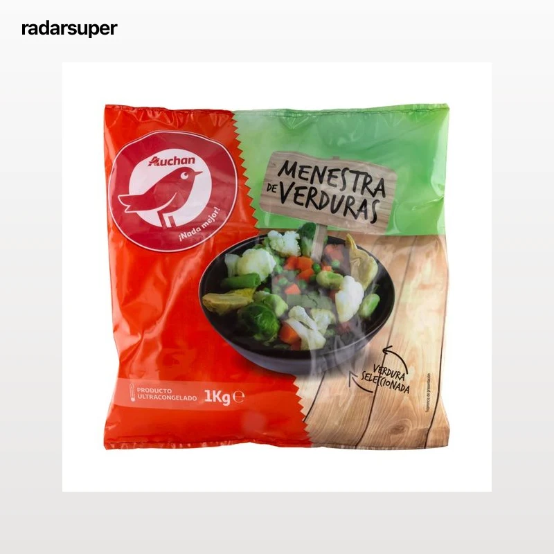 AUCHAN Menestra de verduras elaborada con verduras seleccionadas 1 kg. Producto Alcampo