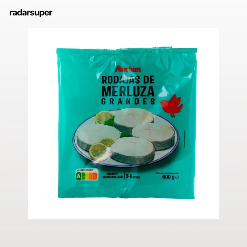 AUCHAN Merluza en rodajas grandes 600 g. Producto Alcampo