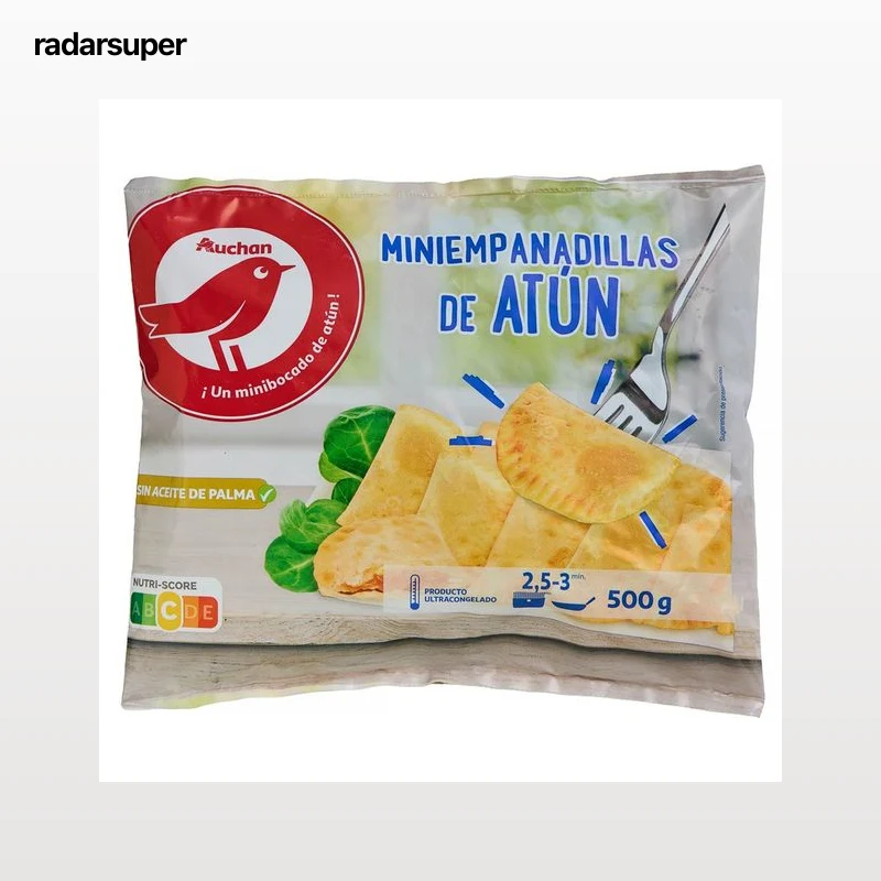 AUCHAN Mini empanadillas ultracongeladas, rellenas de atún y tomate 500 g. Producto Alcampo